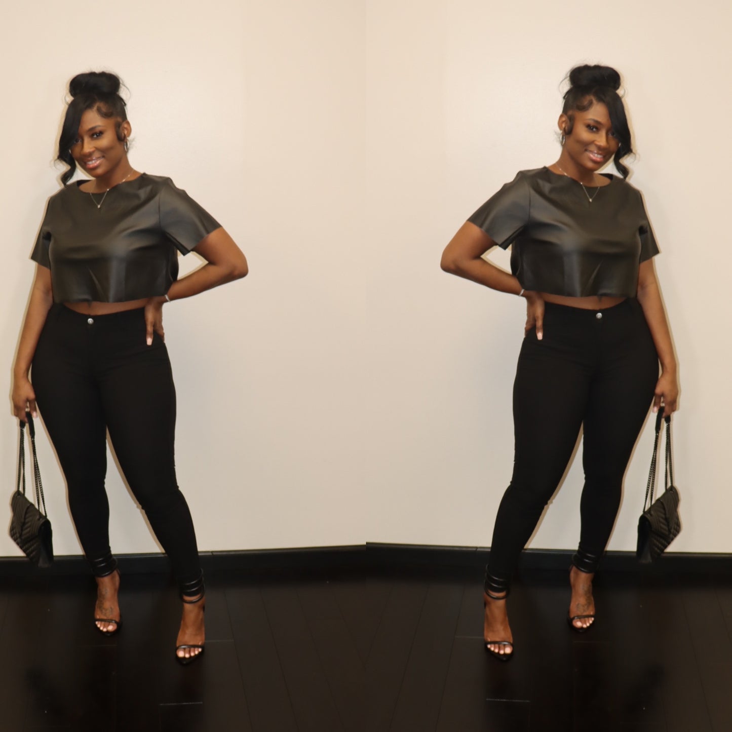 Faux Leather Crop